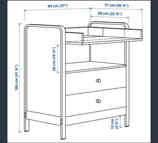 Cambiador Bebé Ikea Blanco y Madera