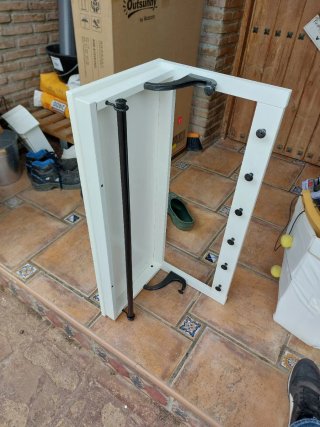 Perchero Pared Madera y Metal Blanco