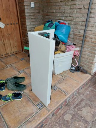 Perchero Pared Madera y Metal Blanco