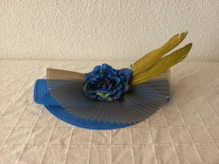 Sombrero Pamela Boda Fiesta Azul Amarillo