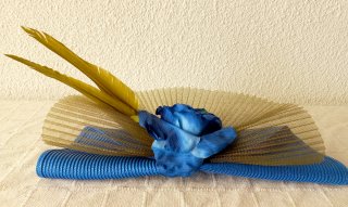 Sombrero Pamela Boda Fiesta Azul Amarillo