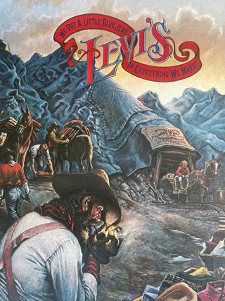 Poster pubblicitario Levi’s jeans vintage Western