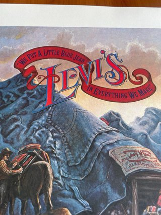 Poster pubblicitario Levi’s jeans vintage Western