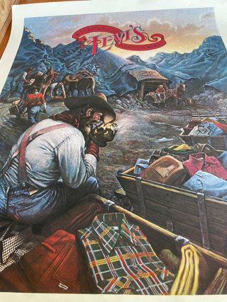Poster pubblicitario Levi’s jeans vintage Western