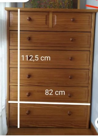 Cómoda de madera maciza