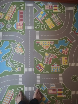 Alfombra 2x2 mts infantil ciudad acolchada cubrir