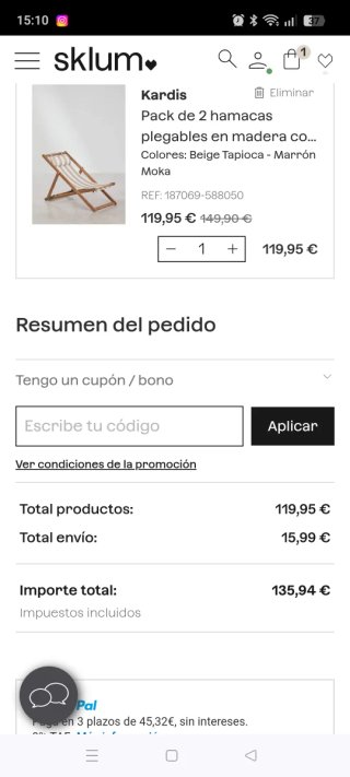 Pack 2 hamacas plegables madera Ka