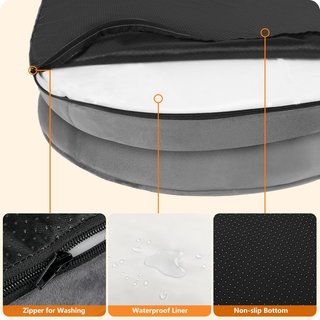 Cama ortopédica cómoda lavable gris