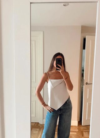 Top Zara Blanco Talla S