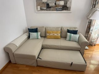 Sofá Cama Chaiselongue Beige