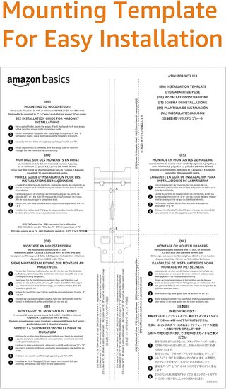 Amazon Basics soporte tv montaje pared acero