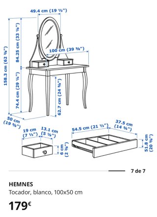 Tocador blanco HEMNES de IKEA