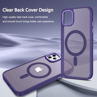 Funda magnética resistente translúcida morado