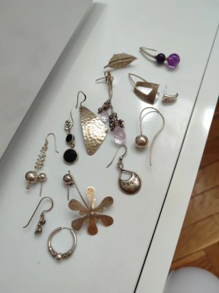 Lote pendientes plata sin pareja