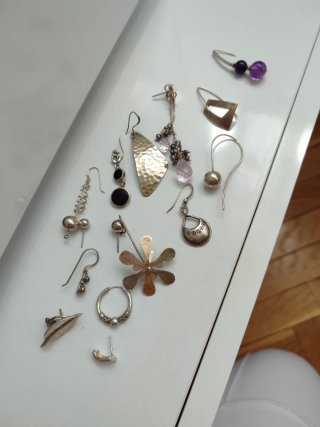 Lote pendientes plata sin pareja