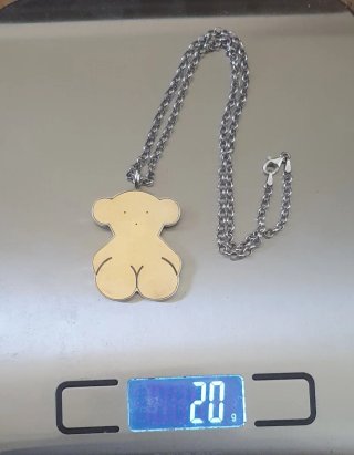 Colgante Oso Tous  y  cadena italiana de Plata.