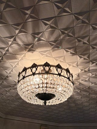 Lampada da soffitto in vetro e metallo