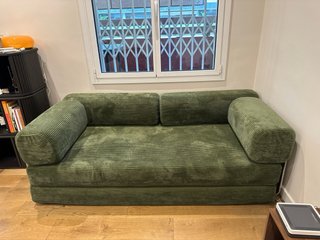 Sofá Cama Sklum Corduroy Verde tipo teddy