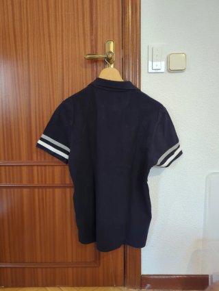Polo Cortefiel manga corta gris y azul Talla M