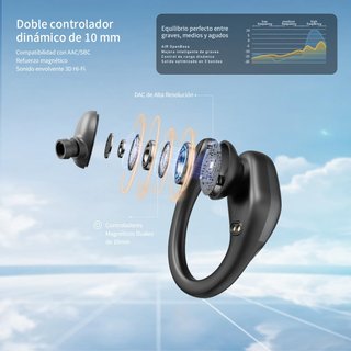 Auriculares deportivos bluetooth batería larga