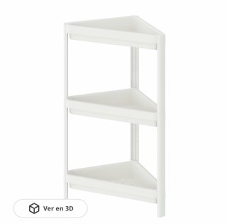 Estantería de esquina blanca