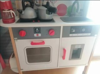 Cocina de juguete de madera + accesorios