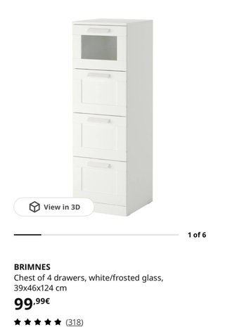 Cómoda IKEA BRIMNES blanca 4 cajones