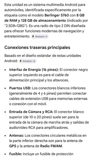 Sistema Multimedia Android Berlinger 5760
