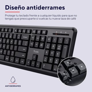 - Trust teclado y ratón inalámbrico silencioso