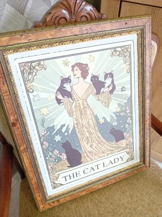 Quadro su tela Art Deco Donna con Gatti