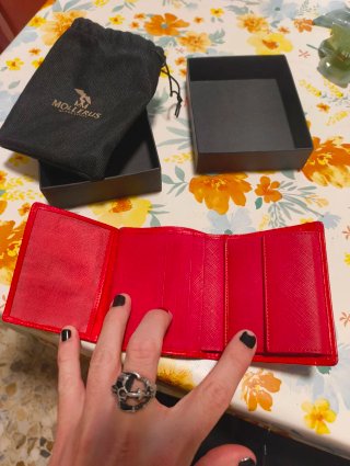 Cartera Mollerus Luxe Cuero Rojo