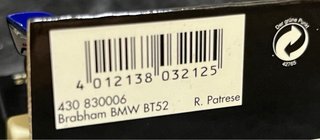 Modellino F1 Brabham BMW BT52 1:43 Minichamps