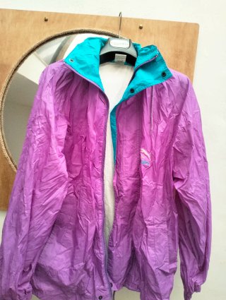 Giubbotto Vintage Impermeabile Puma Viola/Turchese