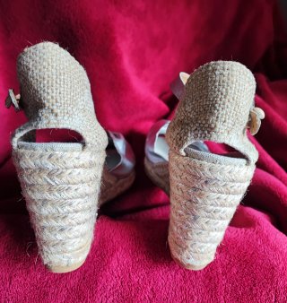 Alpargatas Castañer Cuña Plateadas Talla 39