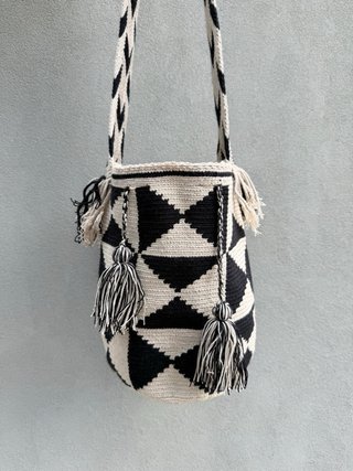 Bolso Wayuu Beige y Negro