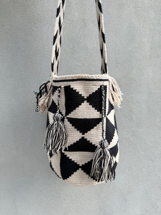 Bolso Wayuu Beige y Negro