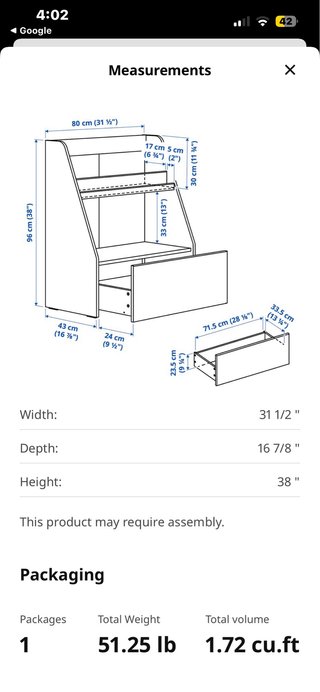 Estantería Ikea Bergig con cajón