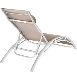 2 tumbonas, aluminio, ajustable en 5 niveles, 180 x 59 x 50 cm, beige