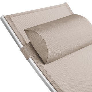 2 tumbonas, aluminio, ajustable en 5 niveles, 180 x 59 x 50 cm, beige