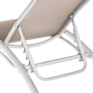 2 tumbonas, aluminio, ajustable en 5 niveles, 180 x 59 x 50 cm, beige