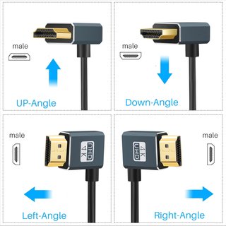 Twozoh cable HDMI ultrafino ángulo izquierdo