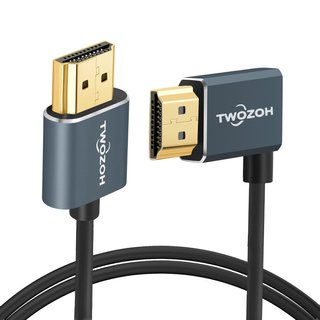 Twozoh cable HDMI ultrafino ángulo izquierdo