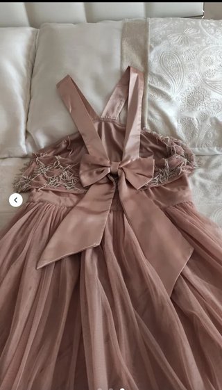 Vestido largo rosa palo para eventos