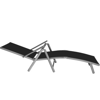 Tumbonas, aluminio, ajustable en 7 niveles, transpirable, gris oscuro