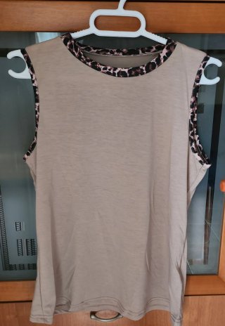 Camiseta sin mangas VCAY beige/multicolor Talla XS