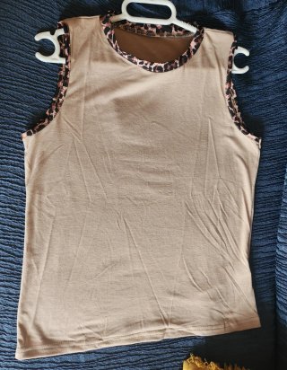 Camiseta sin mangas VCAY beige/multicolor Talla XS