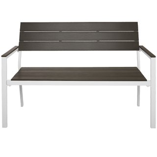 Banco de jardín 2 plazas 128 x 59 x 88 cm gris claro/blanco
