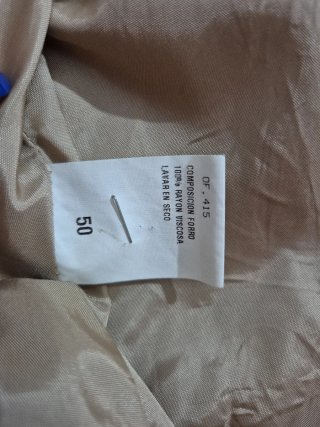 Traje chaqueta 100% algodón T50 Beige