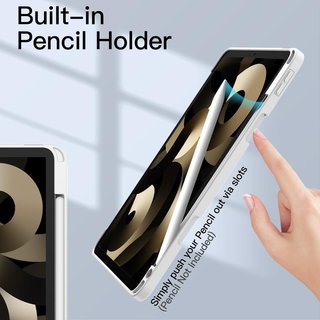 JETech funda iPad soporte pencil transparente