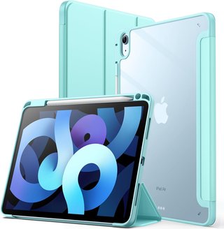 JETech funda iPad soporte pencil transparente